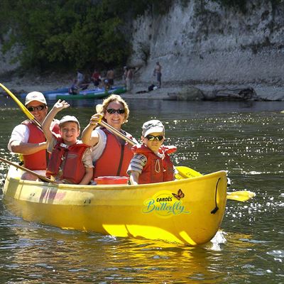 canoe en famille sur la dordogne
